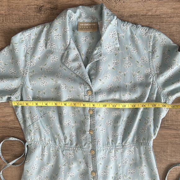 Vintage 90s Liz Claiborne floral print button front midi dress size 2 - Picture 5 of 7